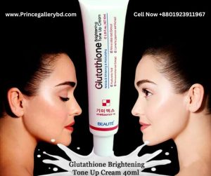 Glutathione Brightening Ton Up Cream (Korean) – 50ml jar of brightening cream with glutathione, designed to enhance skin tone, lighten dark spots, and provide a natural glow.