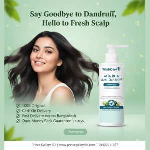 WishCare AHA BHA Anti-Dandruff Shampoo 250ml Original India price in Bangladesh – best dandruff shampoo for oily itchy scalp BD