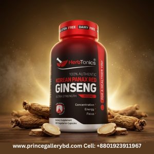 Herb Tonics Korean Red Panax Ginseng 1500mg 120 capsules original supplement in Bangladesh