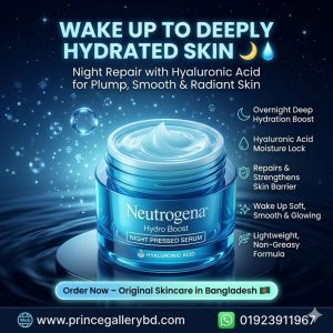 Neutrogena Hydro Boost Night Pressed Serum Hyaluronic Acid Night Cream for Dry Skin Bangladesh